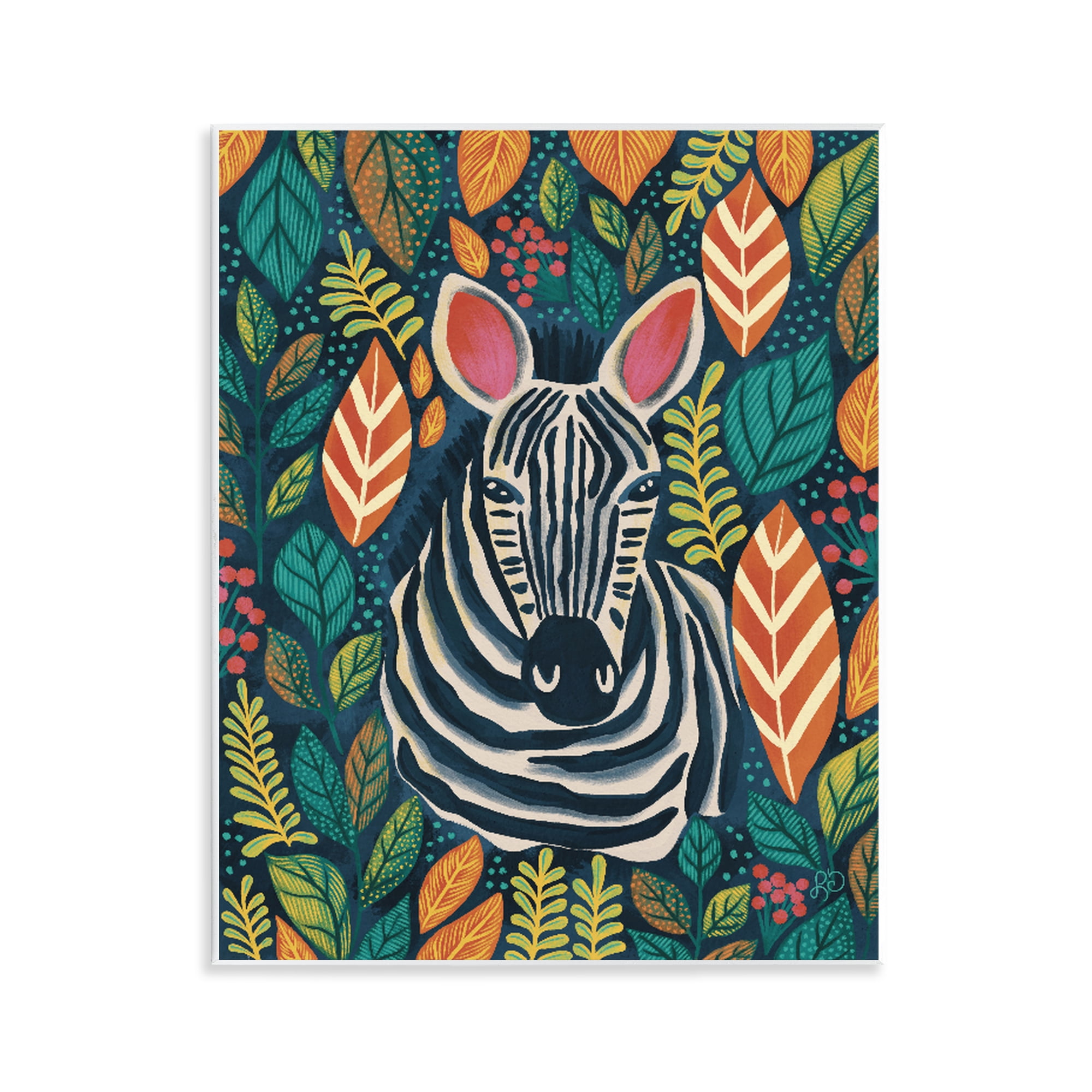 Stupell Industries Exotic Leaf Pattern Zebra Wall Plaque Art, design by Lisa R Dumm