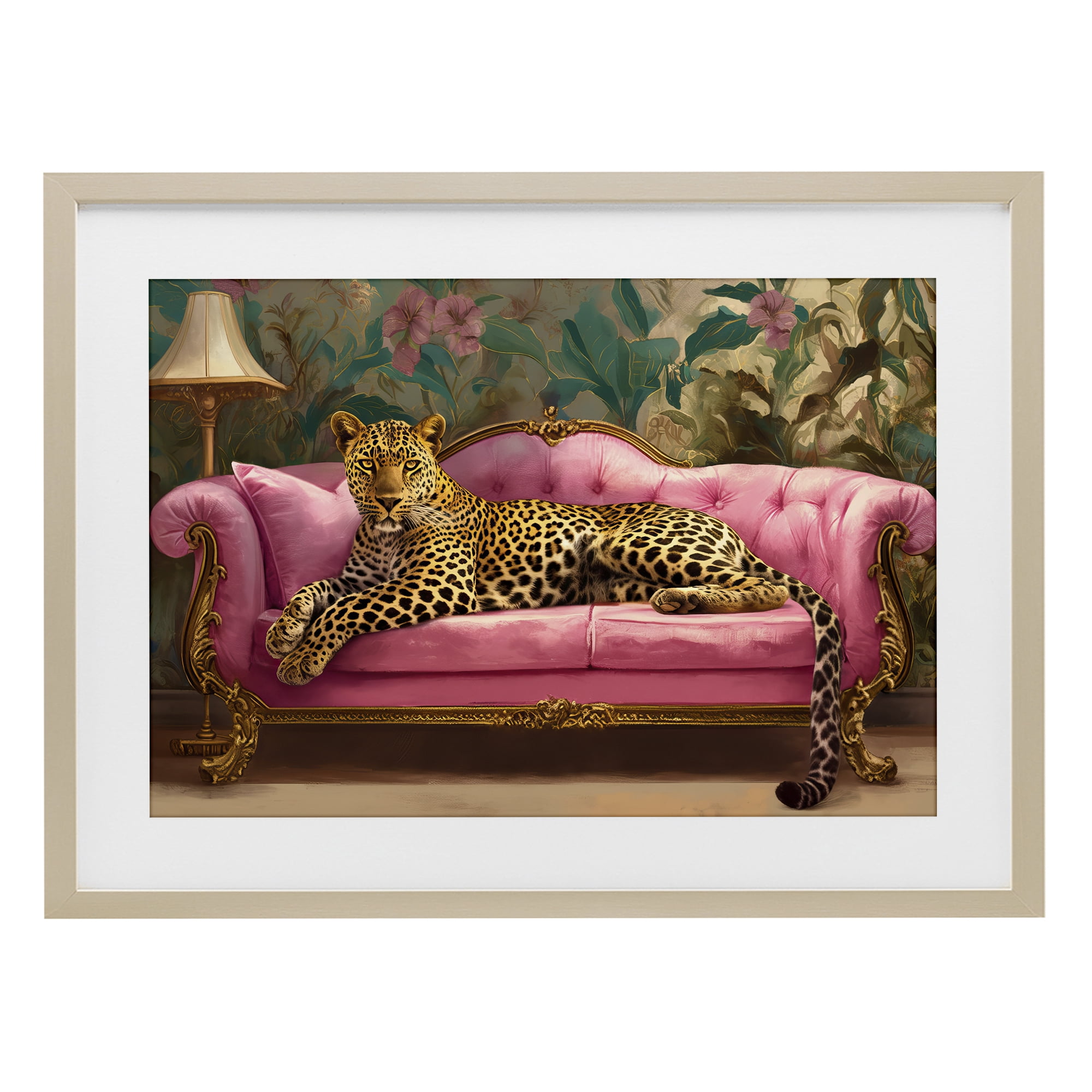 Stupell Industries Exotic Lounging Leopard Birch Framed Print Under Glass, design by Tina LeCour