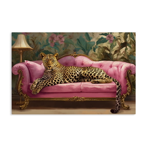 Stupell Industries Art Deco Exotic Lounging Leopard Canvas Art, 24 x 16, by Tina LeCour