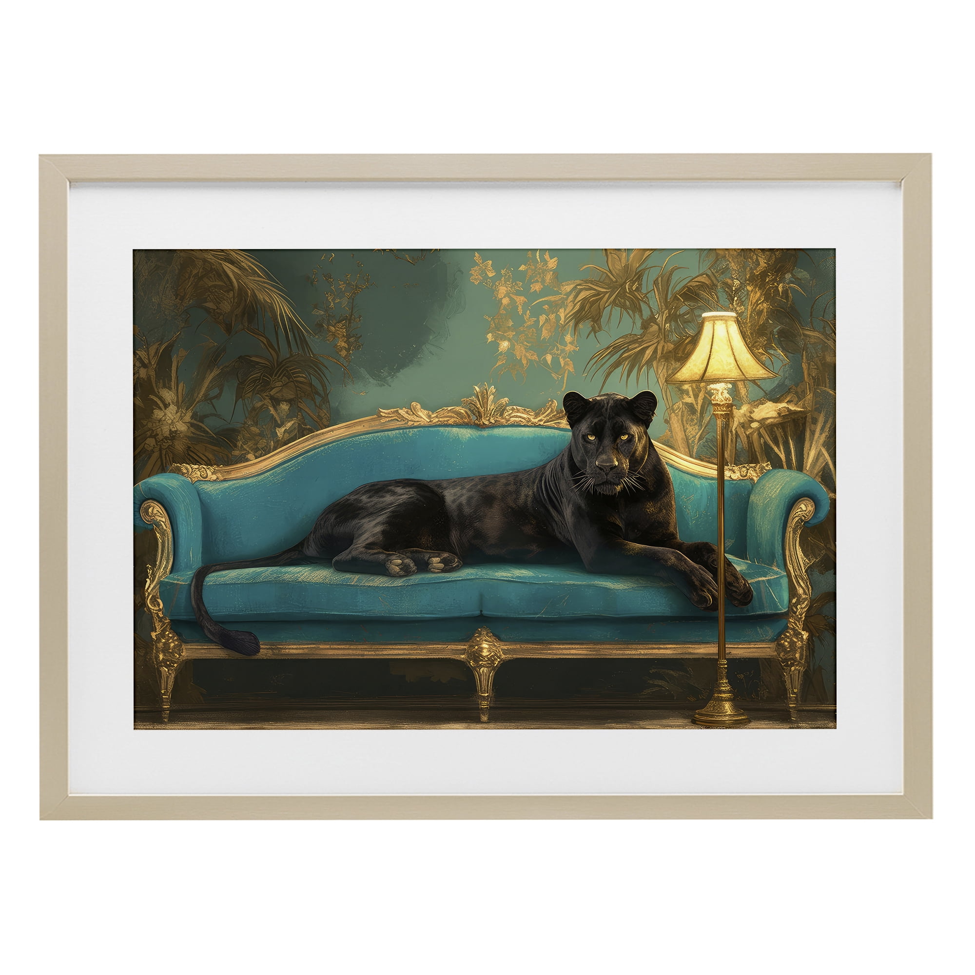 Stupell Industries Exotic Lounging Panther Birch Framed Print Under Glass, design by Tina LeCour