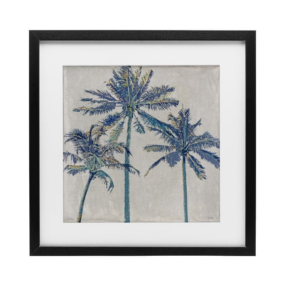 Stupell Industries Exotic Pop Blue Palms Black Framed Print Under Glass, design by Amber Sterling
