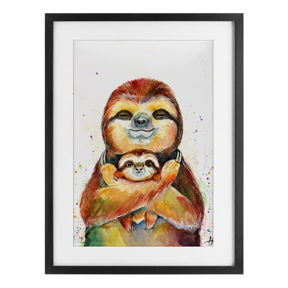 Stupell Industries Exotic Xenarthra Sloths Black Framed Print Under Glass, design by Marc Allante