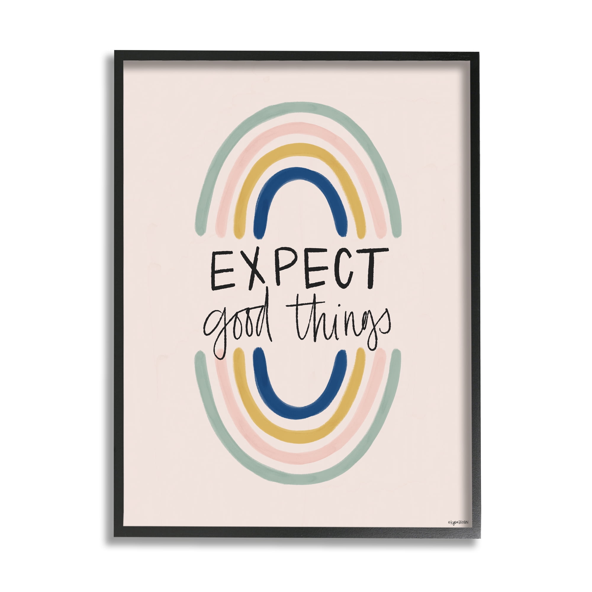 Stupell Industries Expect Good Things Phrase Double Rainbow Reflection, 16 x 20, Designed by Kyra Brown