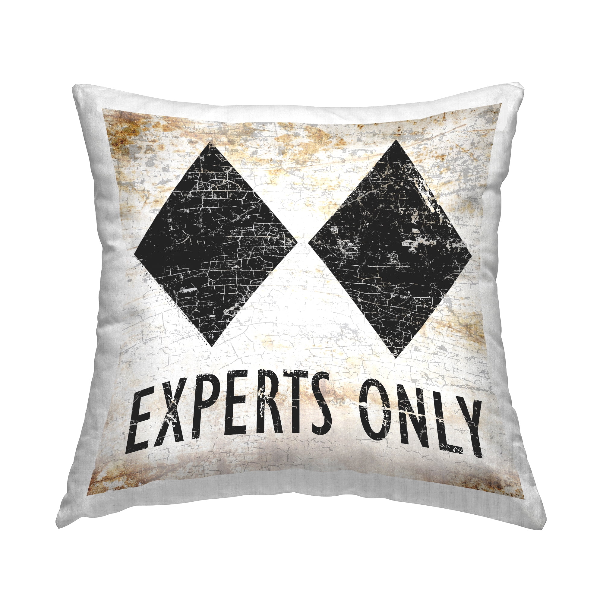 Stupell Industries Experts Only Black Diamond Square Decorative Printed Throw Pillow, 18 x 18