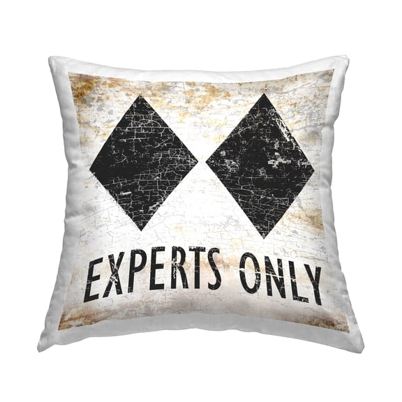 Stupell Industries Experts Only Black Diamond Square Decorative Printed Throw Pillow, 18 x 18