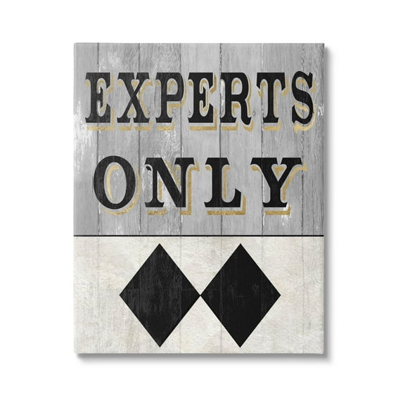 Stupell Industries Experts Only Ski Black Diamond Graphic Art Gallery Wrapped Canvas Print Wall Art, Design by Livi Finn
