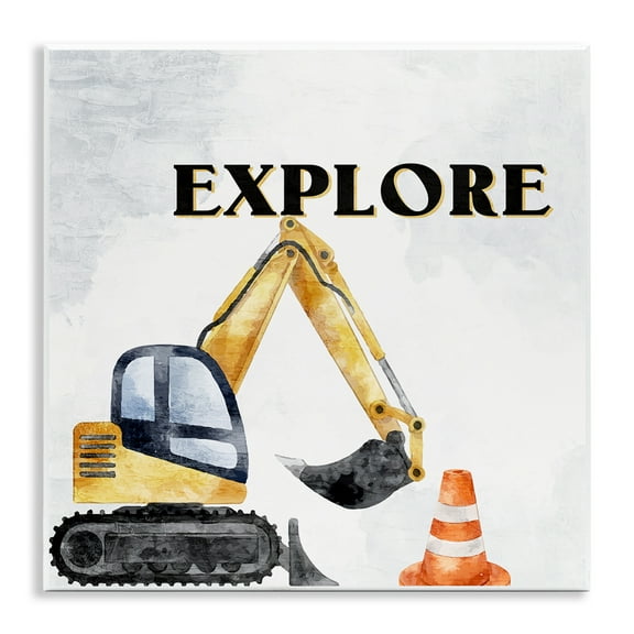 Stupell Industries Explore Construction Vehicle Transportation Painting Unframed Art Print Wall Art, 12 x 12