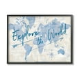 thumbnail image 1 of Stupell Industries Explore The World Motivational Map Graphic Art Black Framed Art Print Wall Art, Design by Sue Schlabach, 1 of 7