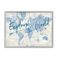 thumbnail image 1 of Stupell Industries Explore The World Motivational Map Graphic Art Gray Framed Art Print Wall Art, Design by Sue Schlabach, 1 of 7