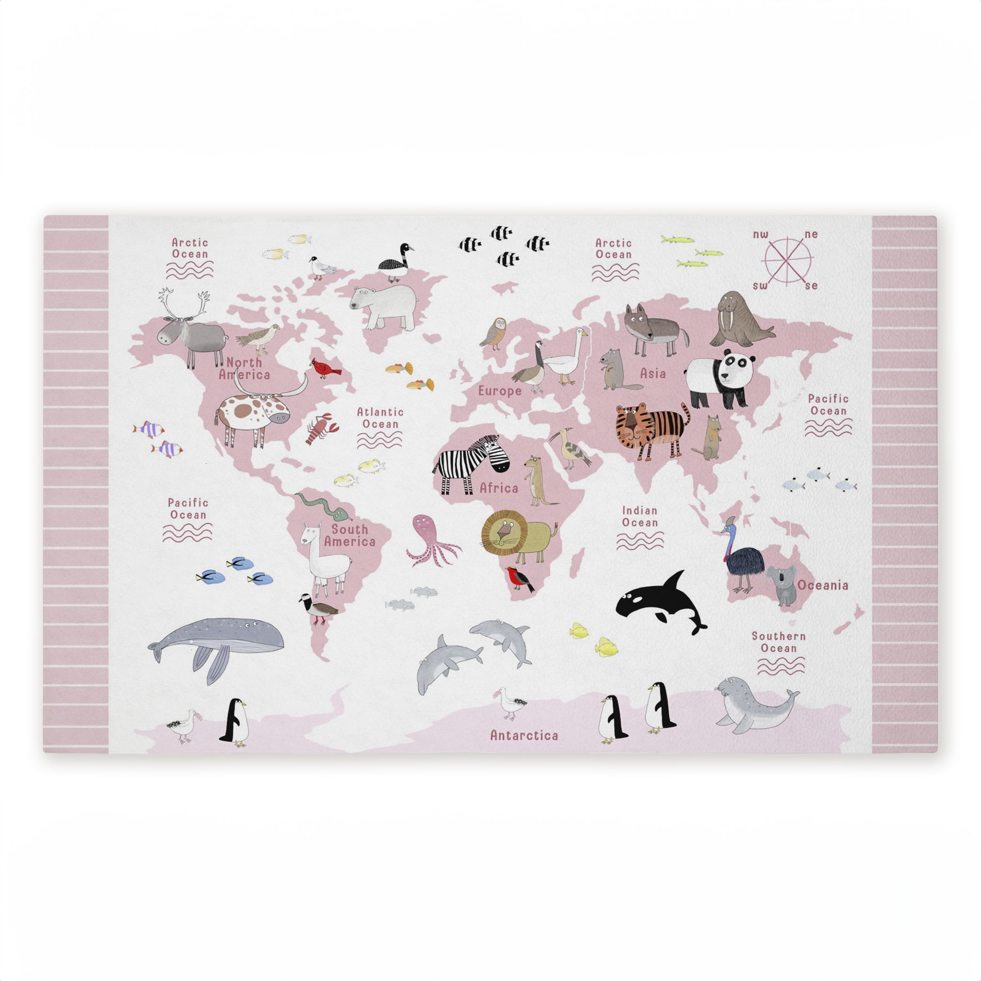 Stupell Industries Explore World Animals Pink Printed Outdoor Door Floor Mat, design by Carla Daly