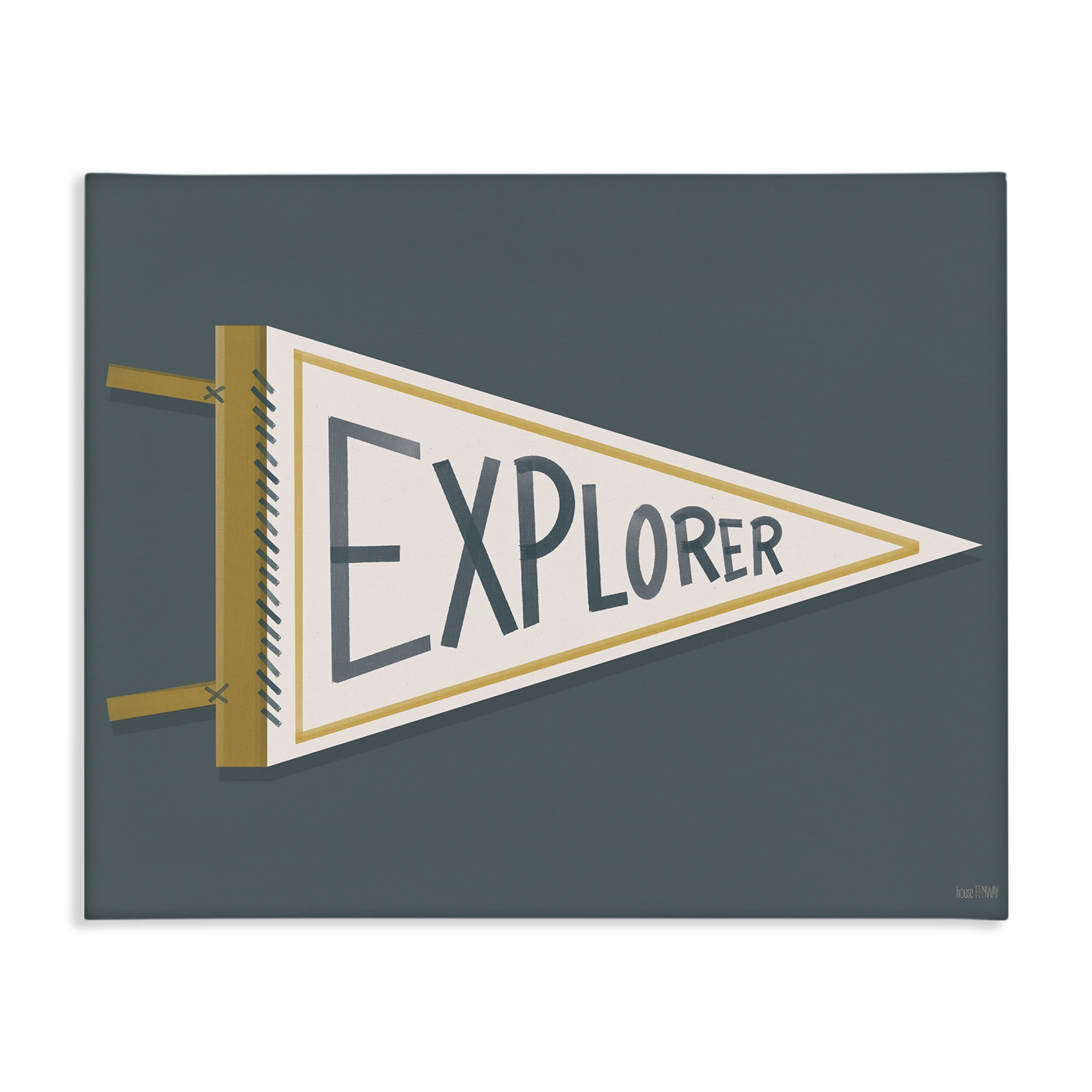 Stupell Industries Explorer Retro Pennant Canvas Wall Art, design by House Fenway