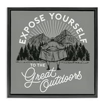 Stupell Industries Expose Yourself Funny Novelty Painting Black Floater Framed Art Print Wall Art, 18 x 18