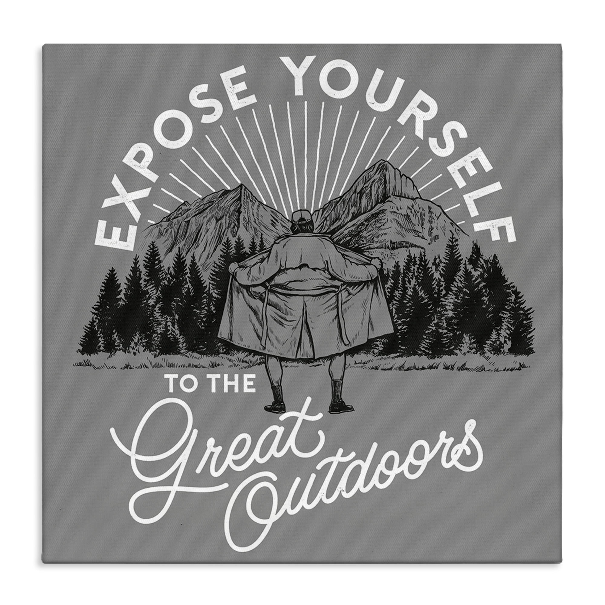 Stupell Industries Expose Yourself Funny Novelty Painting Gallery Wrapped Canvas Art Print Wall Art, 24 x 24