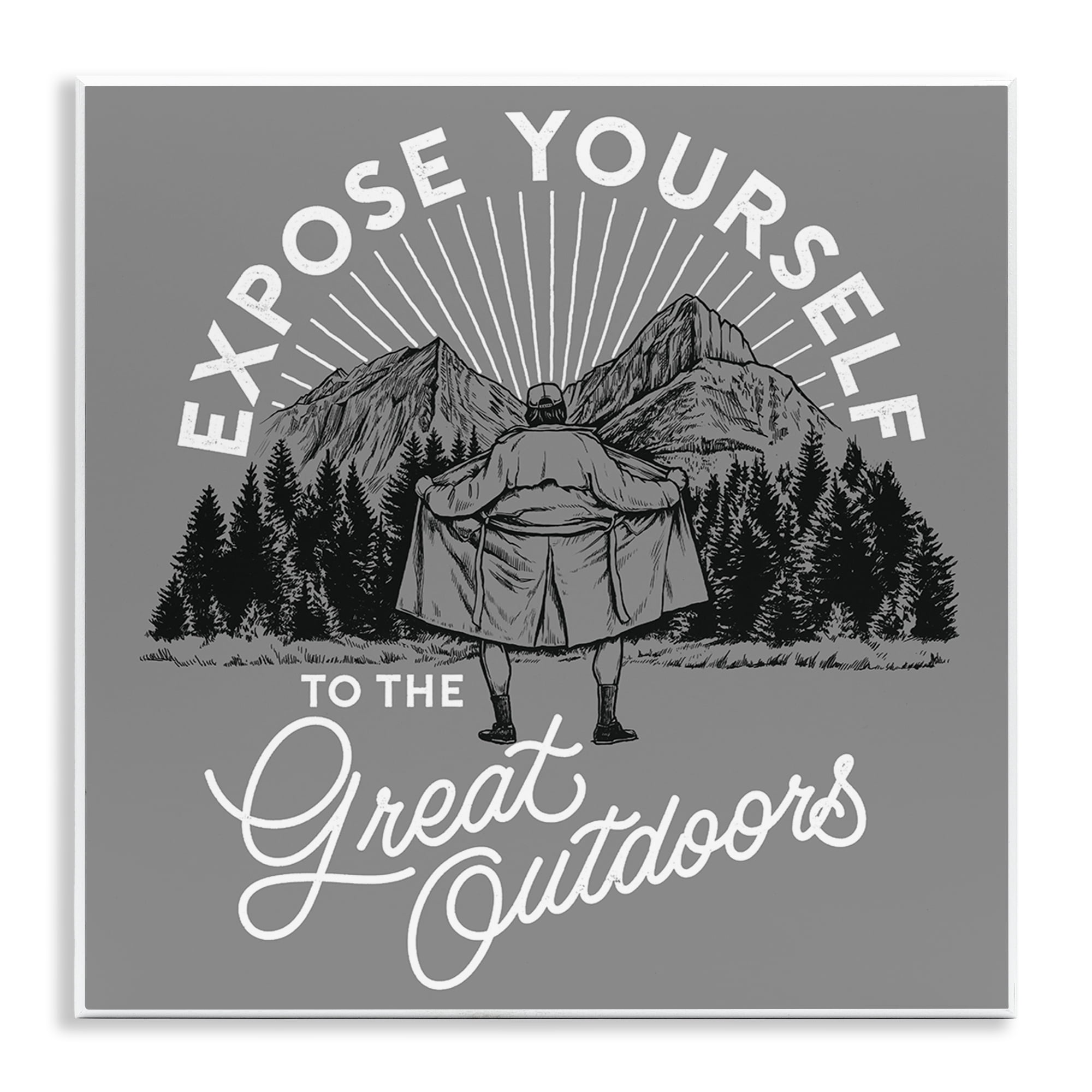 Stupell Industries Expose Yourself Funny Novelty Painting Unframed Art Print Wall Art, 12 x 12