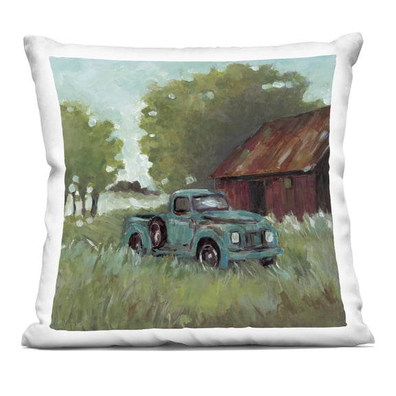 Stupell Industries Expressionist Blue Truck Decorative Printed Throw Pillow design by Wani Pasion, 18 x 7 x 18