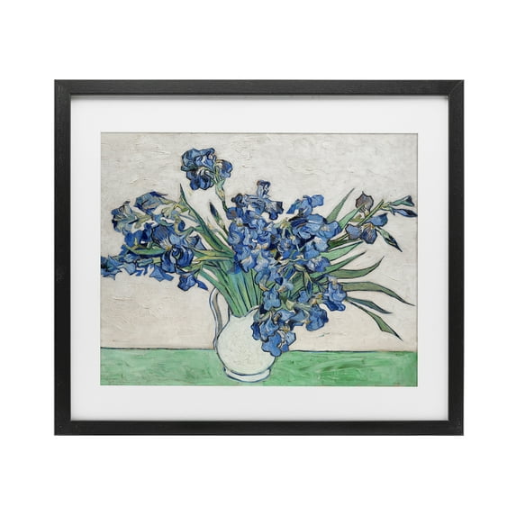 Stupell Industries Expressionist Iris Vase Black Framed Print Under Glass design by 1x, 13 x 16