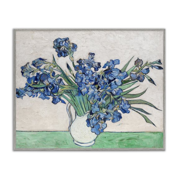 Stupell Industries Expressionist Iris Vase Gray Framed Giclee Art design by 1x, 24 x 30