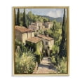 thumbnail image 1 of Stupell Industries Expressionist Village Buildings Gold Framed Floater Canvas Wall Art design by Petal Prints Design, 21 x 17, 1 of 9