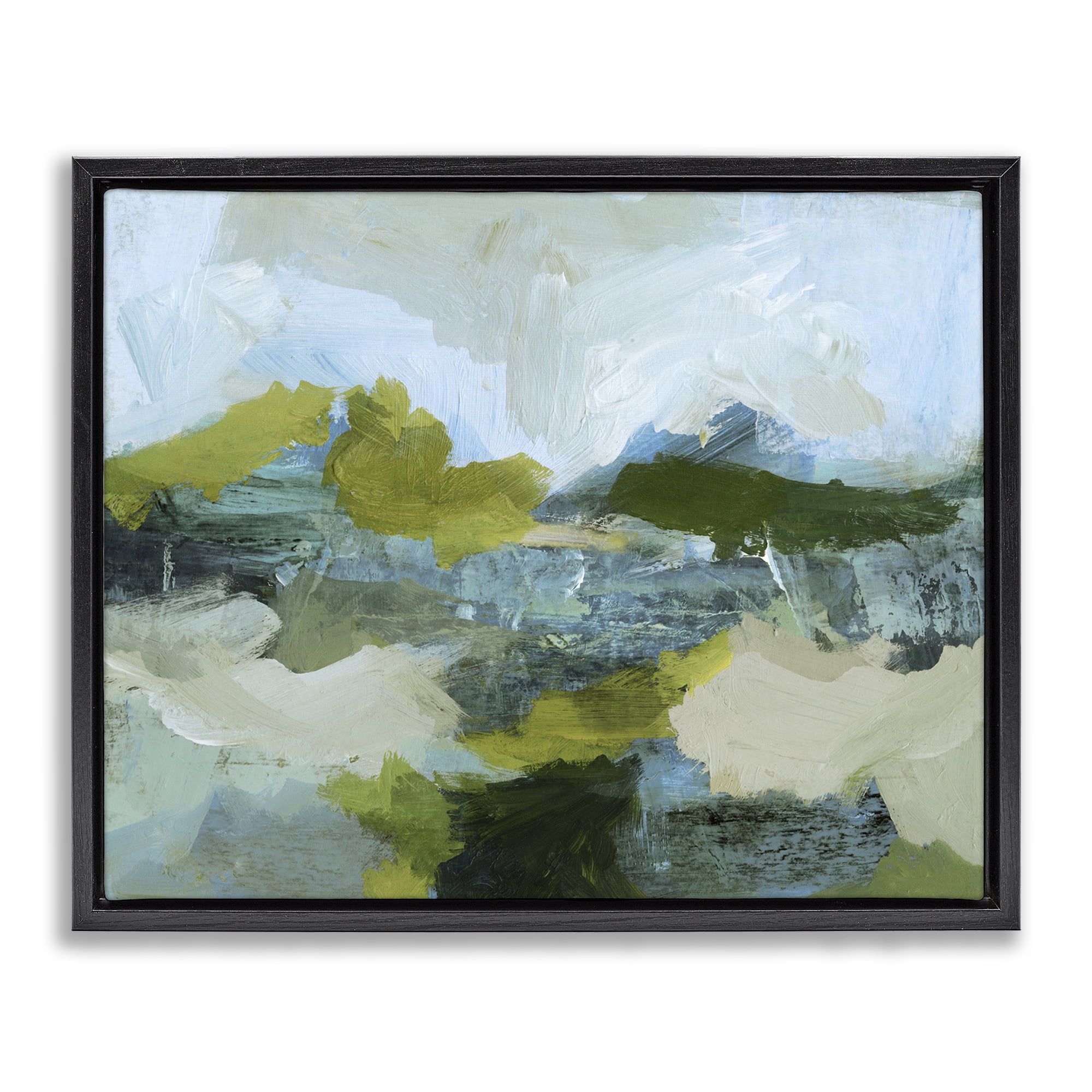 Stupell Industries Expressive Abstract Scenery Abstract Painting Black Floater Framed Canvas Art Print Wall Art, 21 x 17