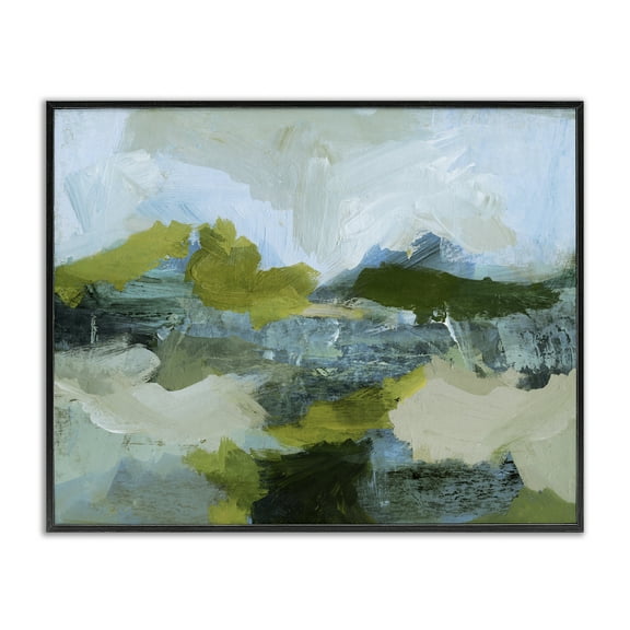 Stupell Industries Expressive Abstract Scenery Abstract Painting Black Framed Art Print Wall Art, 14 x 11
