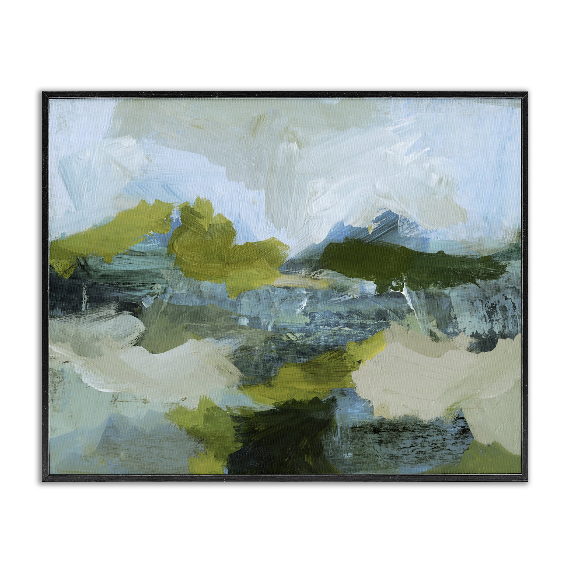Stupell Industries Expressive Abstract Scenery Abstract Painting Black Framed Art Print Wall Art, 30 x 24