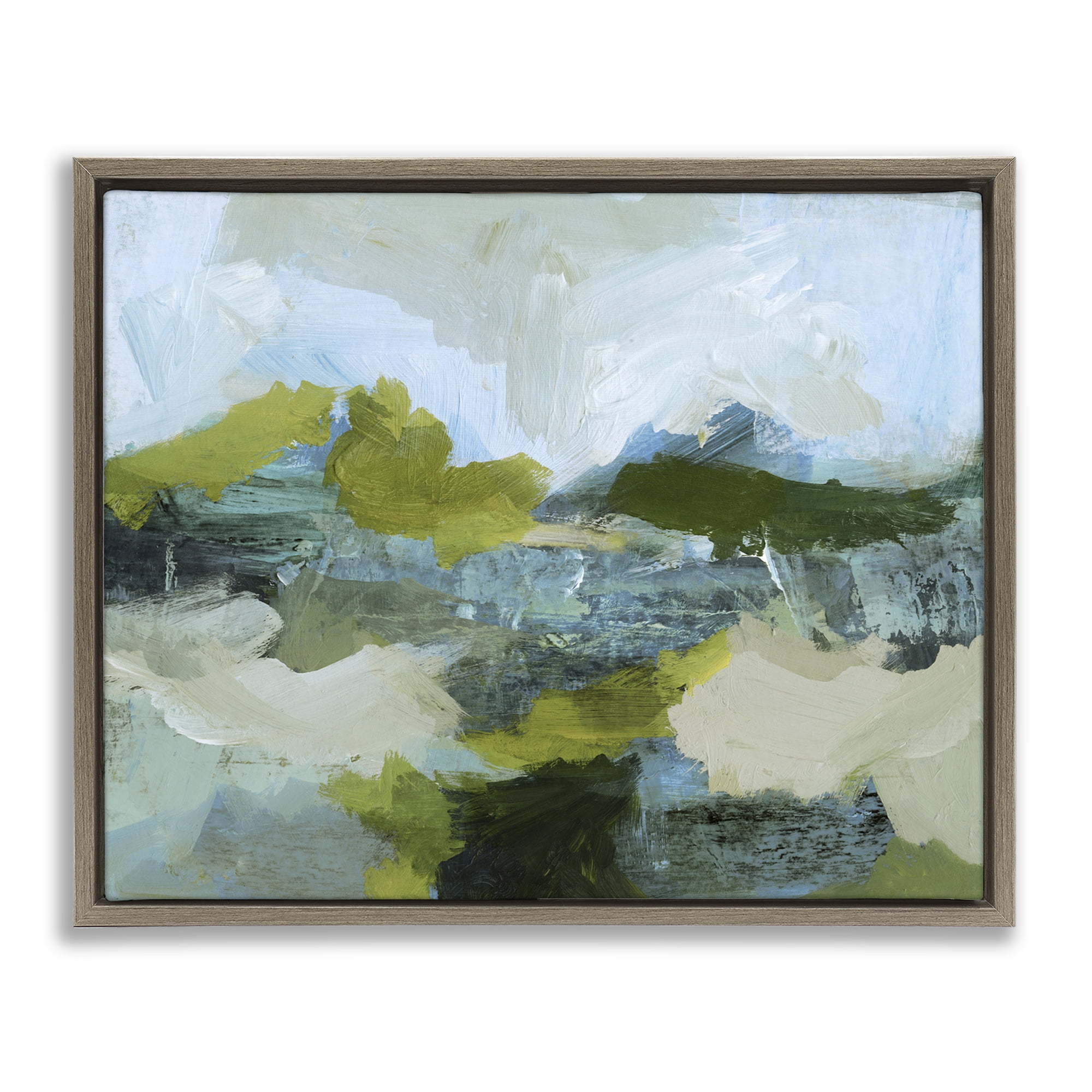 Stupell Industries Expressive Abstract Scenery Abstract Painting Brown Floater Framed Canvas Art Print Wall Art, 31 x 25