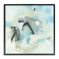 Stupell Industries Expressive Blue Abstraction Abstract Painting Black Framed Art Print Wall Art, 12 x 12