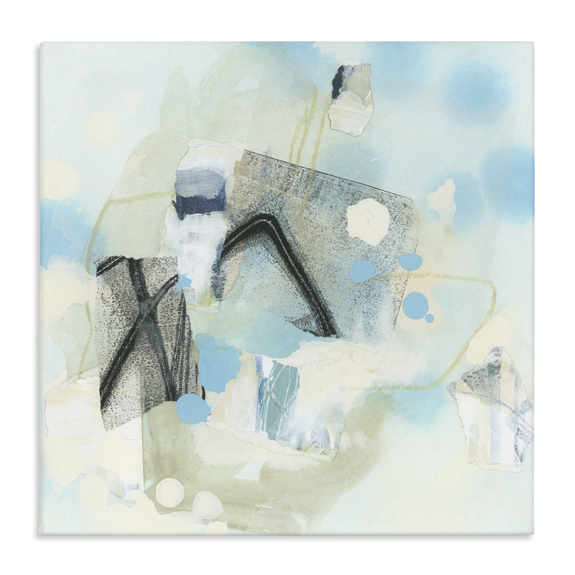 Stupell Industries Expressive Blue Abstraction Abstract Painting Gallery Wrapped Canvas Art Print Wall Art, 36 x 36