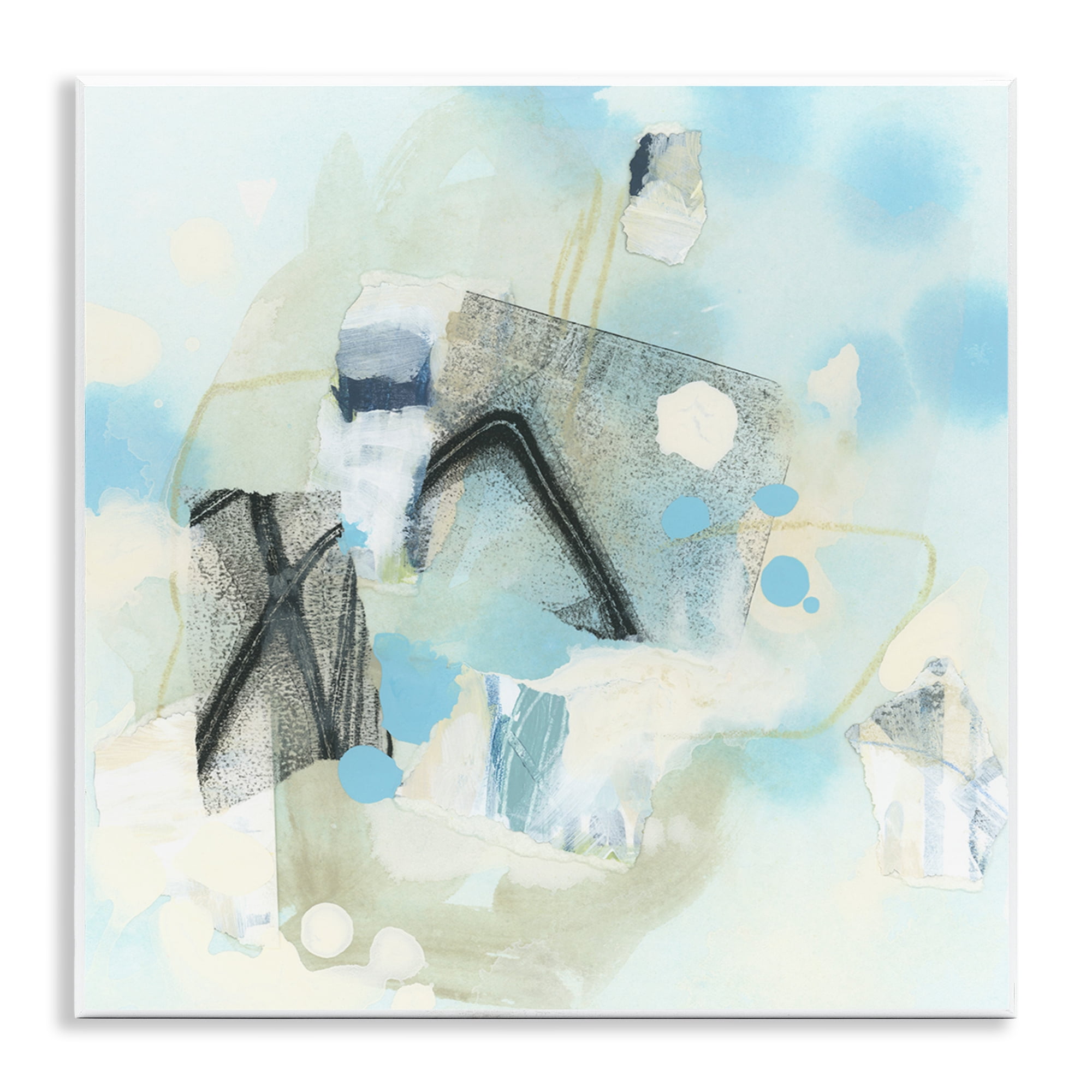 Stupell Industries Expressive Blue Abstraction Abstract Painting Unframed Art Print Wall Art, 12 x 12