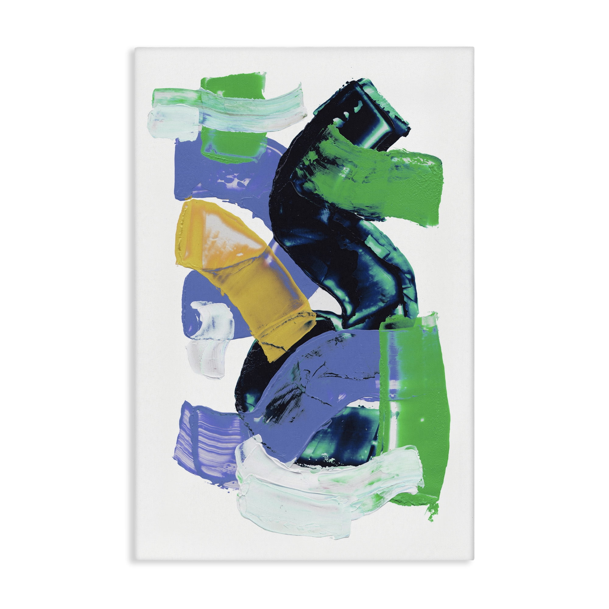 Stupell Industries Expressive Bold Brush Strokes Abstract Painting Gallery Wrapped Canvas Art Print Wall Art, 16 x 24