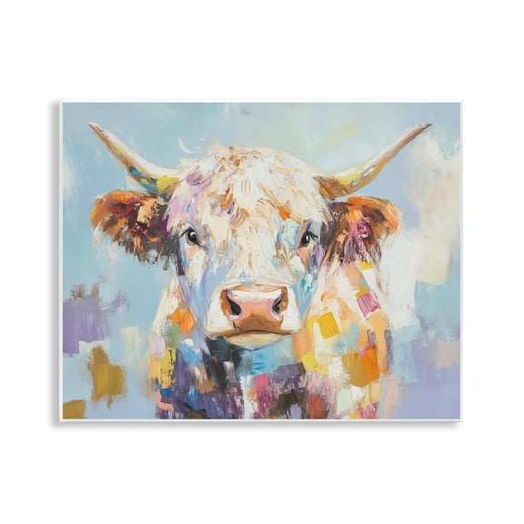 Stupell Industries Expressive Brushed Highland Cow Wall Plaque Art design by Blakely Bering, 11 x 14