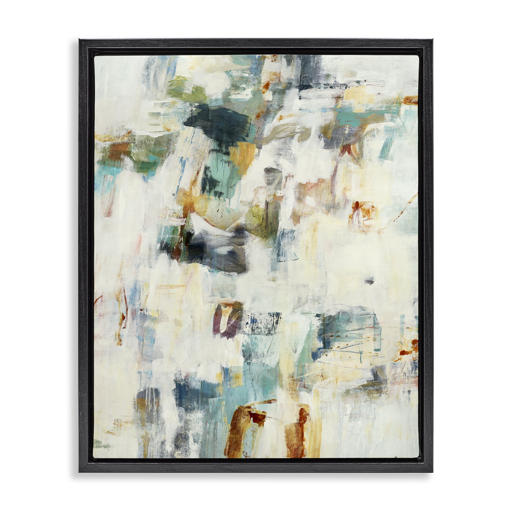 Stupell Industries Expressive Chaos Layers Black Framed Floater Canvas Wall Art, design by Lisa Ridgers