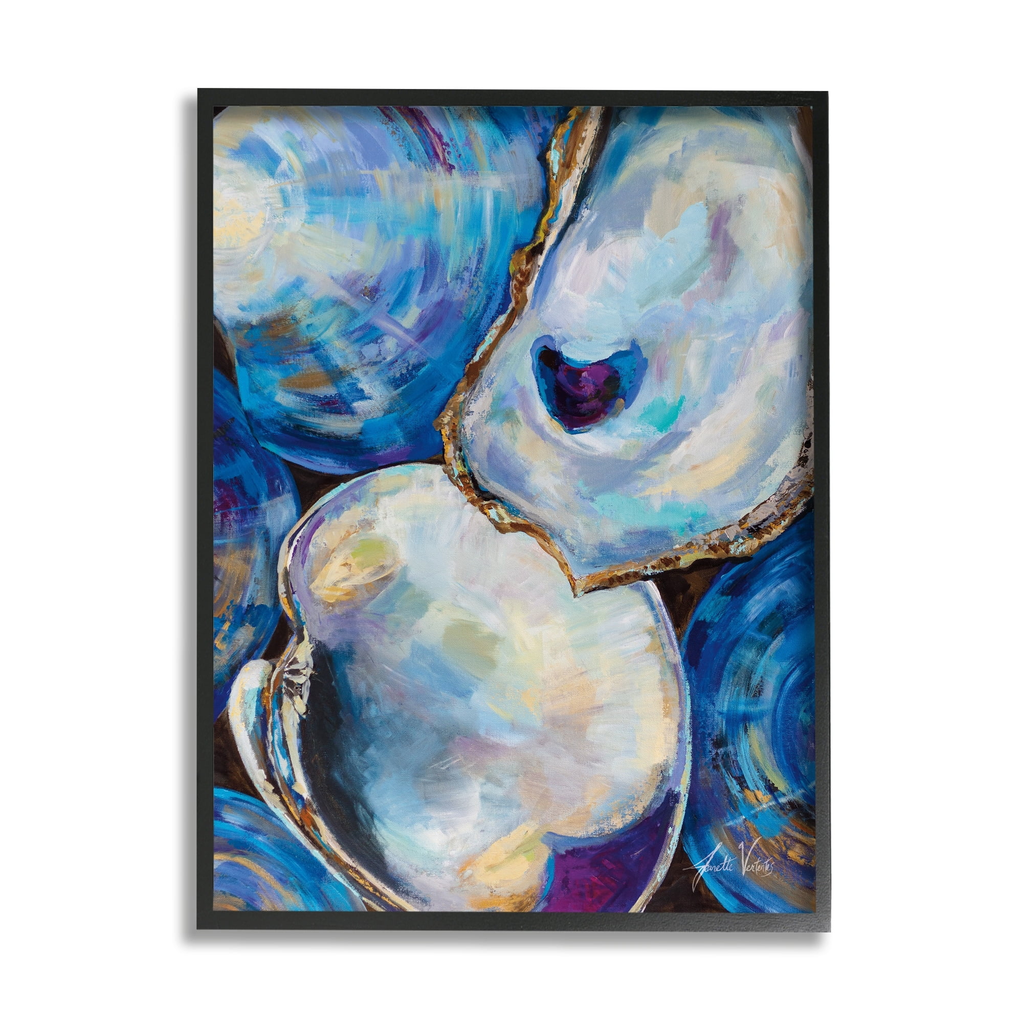 Stupell Industries Expressive Coastal Seashells Abstract Mussel Clam Painting, 11 x 14, Design by Jeanette Vertentes