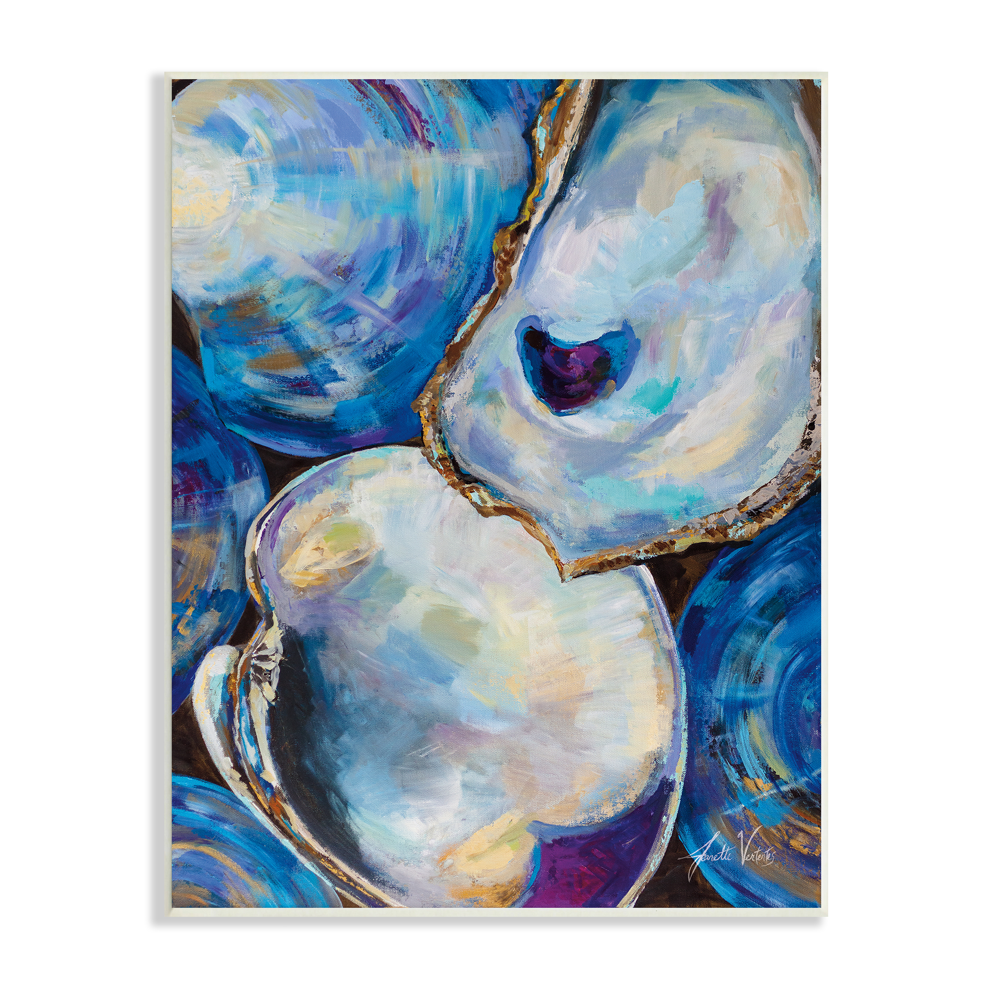 Stupell Industries Expressive Coastal Seashells Abstract Mussel Clam Painting, 13 x 19, Design by Jeanette Vertentes