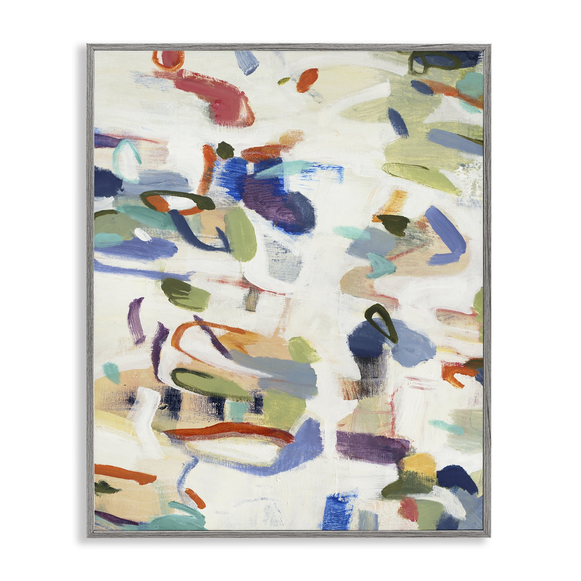 Stupell Industries Expressive Composition Brushstrokes Gray Framed Giclee Art, design by Lisa Ridgers