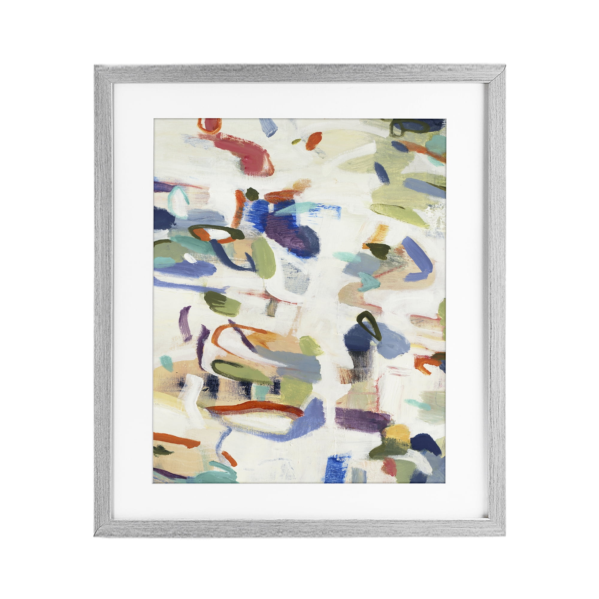 Stupell Industries Expressive Composition Brushstrokes Gray Framed Print Under Glass, design by Lisa Ridgers