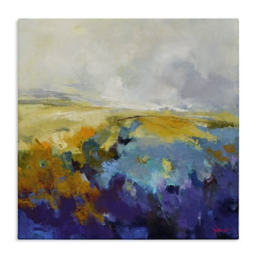 Stupell Industries Expressive Country Field Landscape Painting Gallery Wrapped Canvas Art Print Wall Art, 17 x 17