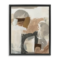 Stupell Industries Expressive Desert Abstract Abstract Painting Black Floater Framed Canvas Art Print Wall Art, 17 x 21