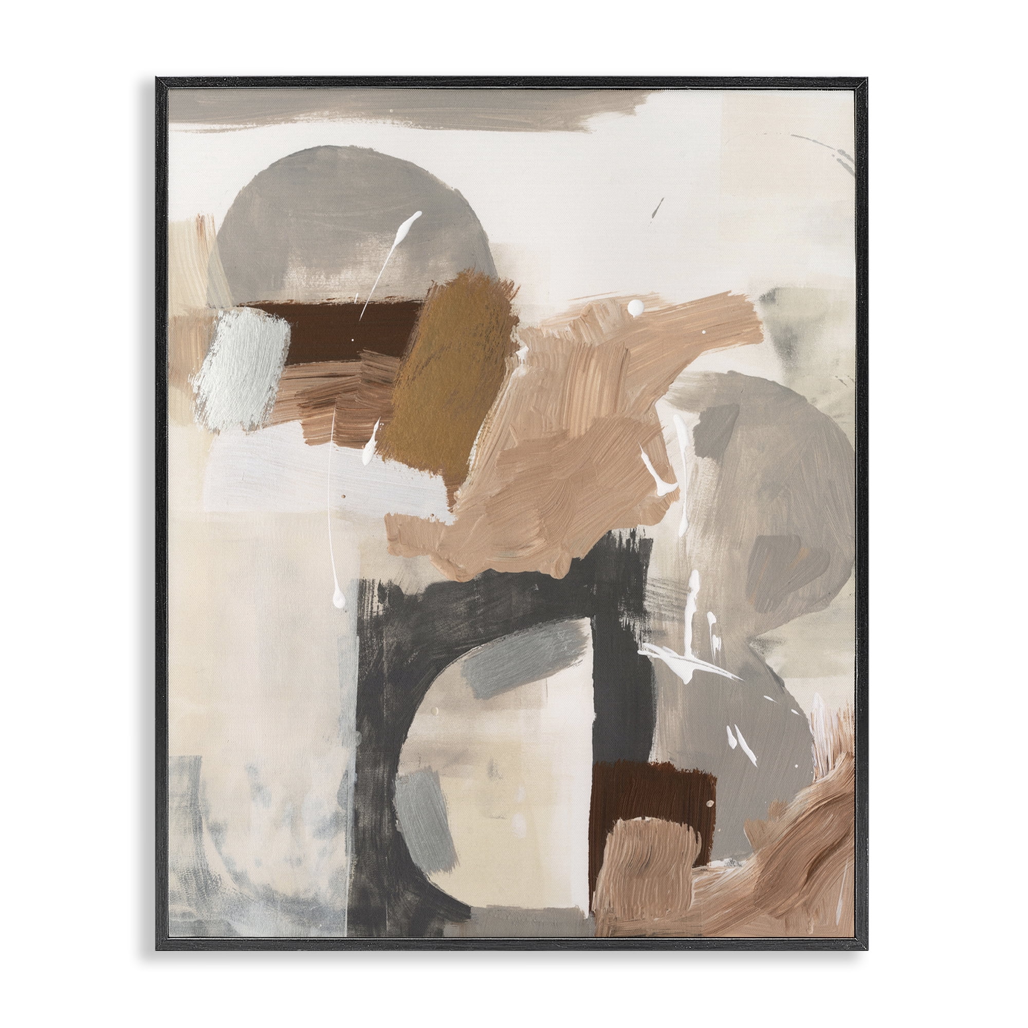Stupell Industries Expressive Desert Abstract Abstract Painting Black Framed Art Print Wall Art, 24 x 30