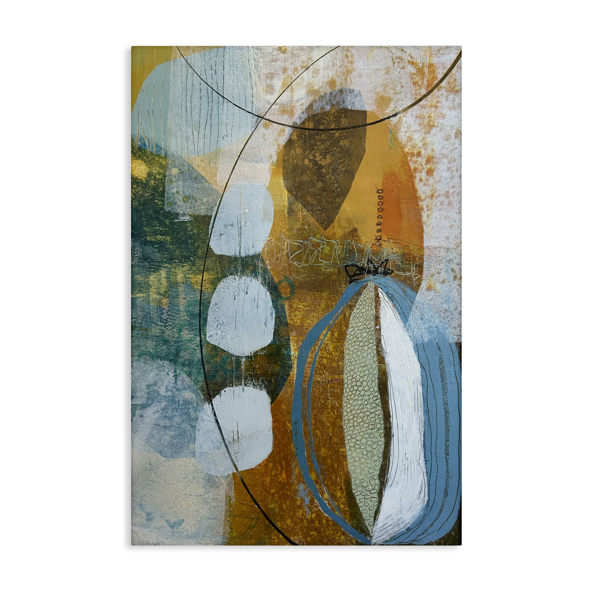 Stupell Industries Expressive Distressed Abstract Abstract Painting Gallery Wrapped Canvas Art Print Wall Art, 24 x 36