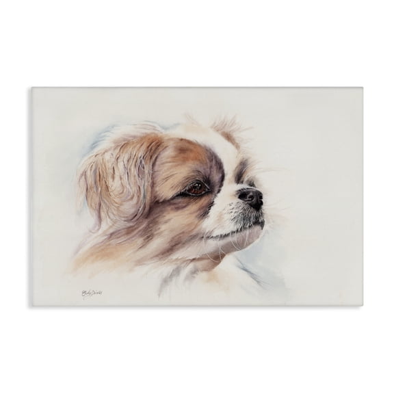 Expressive Dog Face Portrait Canvas Art, 24 x 16, Made In USA