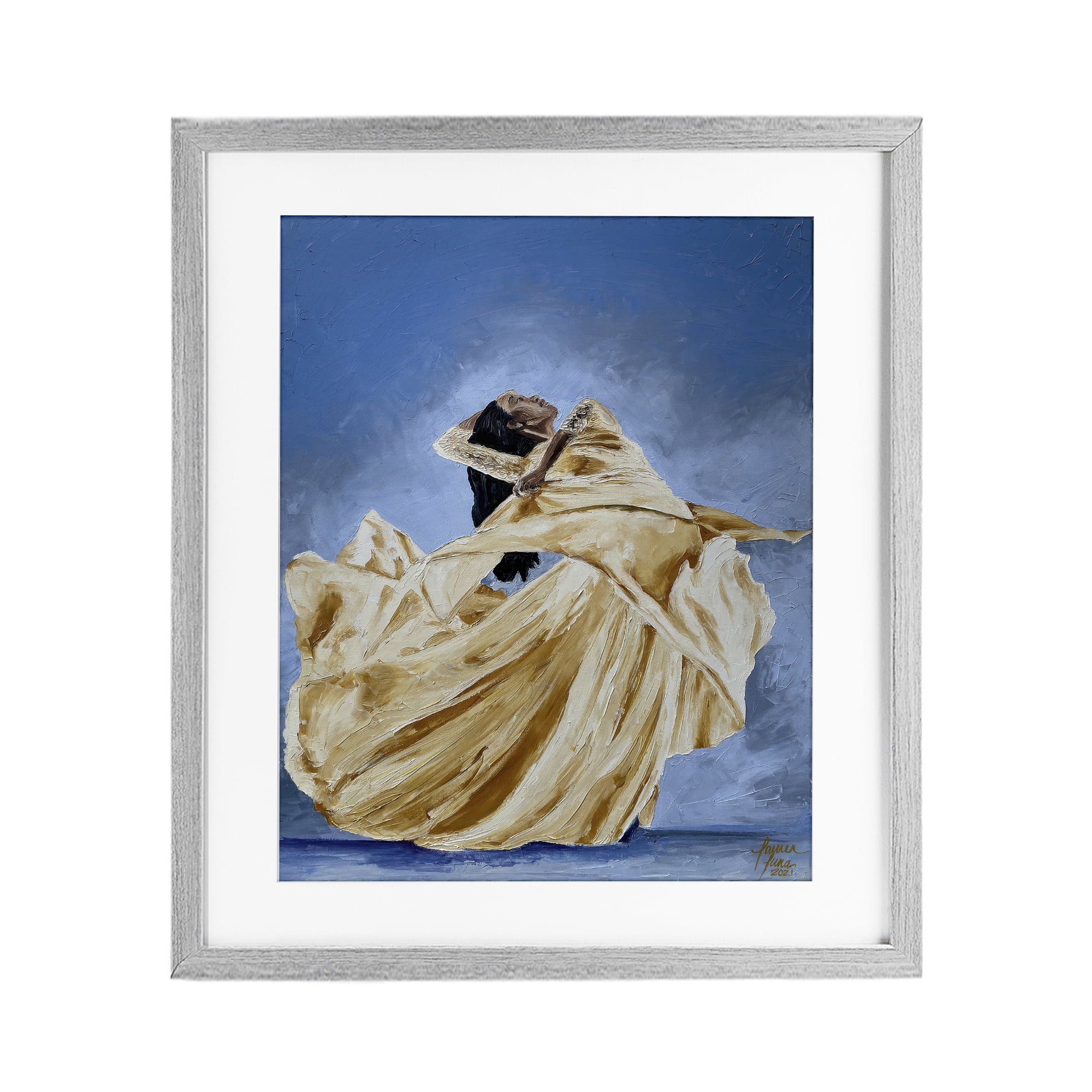 Stupell Industries Expressive Elegant Dancer Gray Framed Print Under Glass, design by Lauren Luna