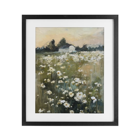 Stupell Industries Farmhouse Expressive Endless Daisies Black Framed Print Under Glass, 13 x 16, by Svetlana Aleynikova