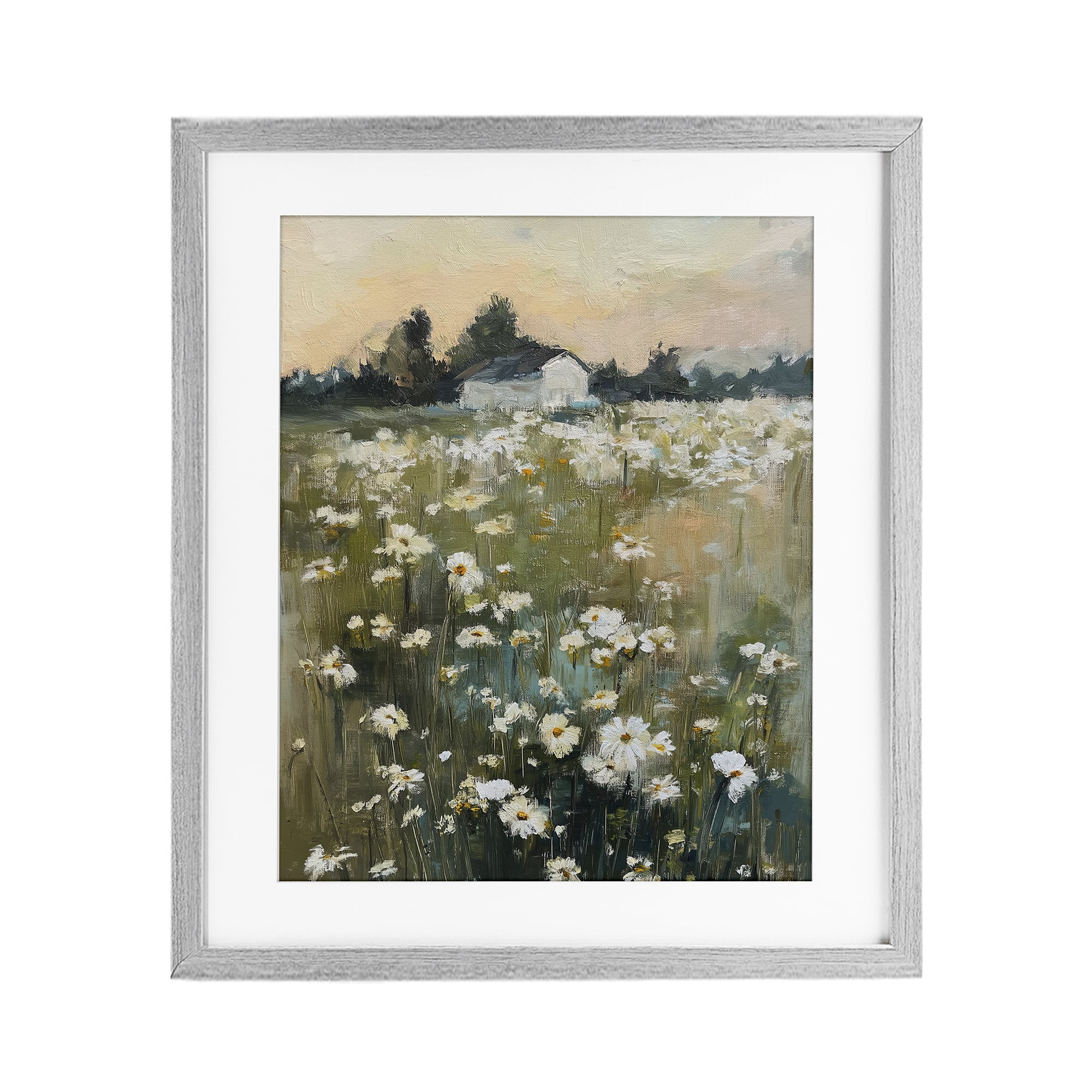 Stupell Industries Expressive Endless Daisies Gray Framed Print Under Glass, design by Svetlana Aleynikova