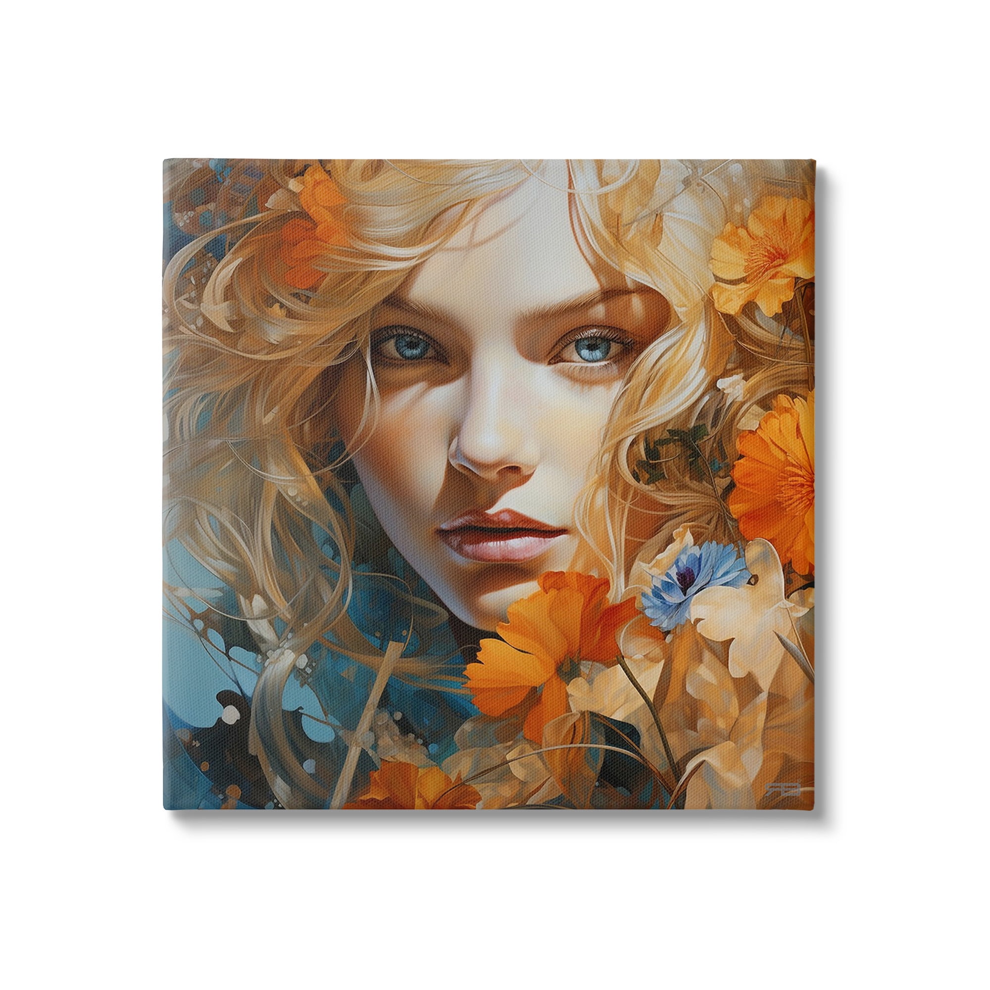 Stupell Industries Expressive Flower Portrait Botanical & Floral Painting Gallery Wrapped Canvas Art Print Wall Art, 17 x 17