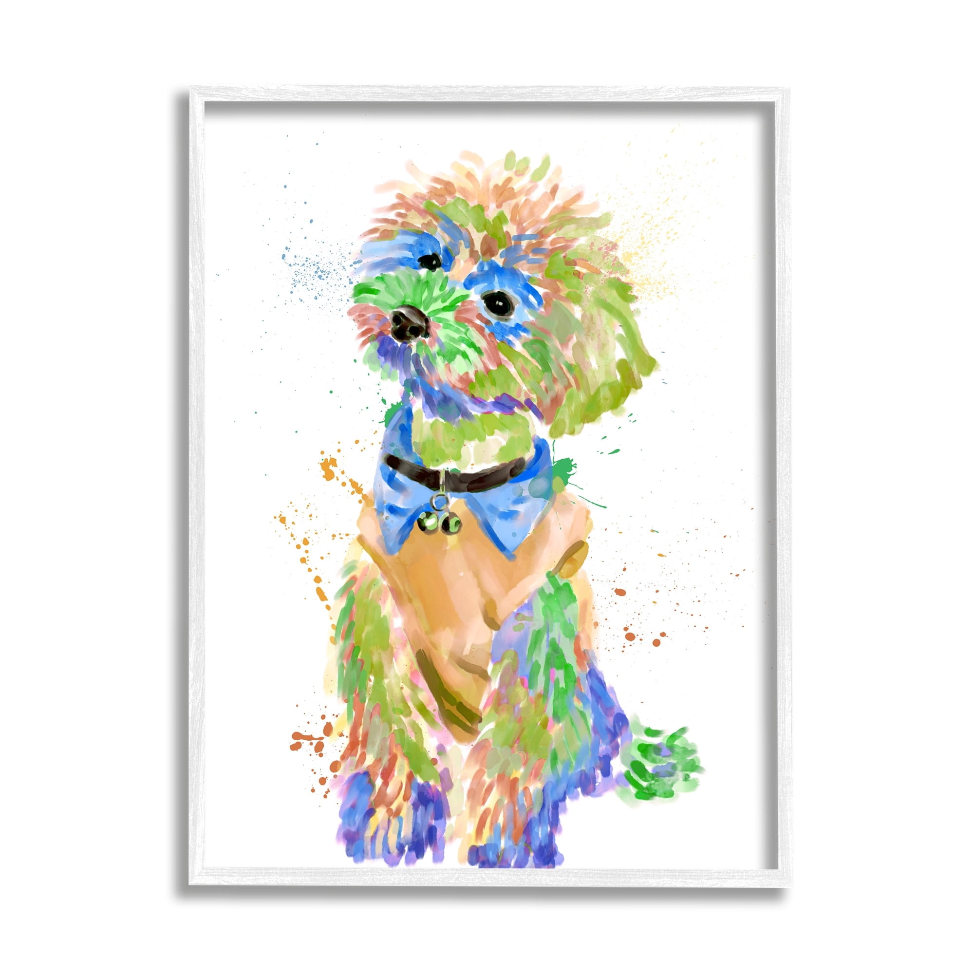 Stupell Industries Expressive Fluffy Dog Chic Clothes Abstract Pet Fur, 11 x 14, Design by Ziwei Li