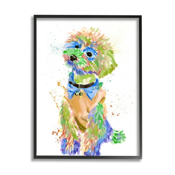 Stupell Industries Expressive Fluffy Dog Chic Clothes Abstract Pet Fur, 24 x 30, Design by Ziwei Li