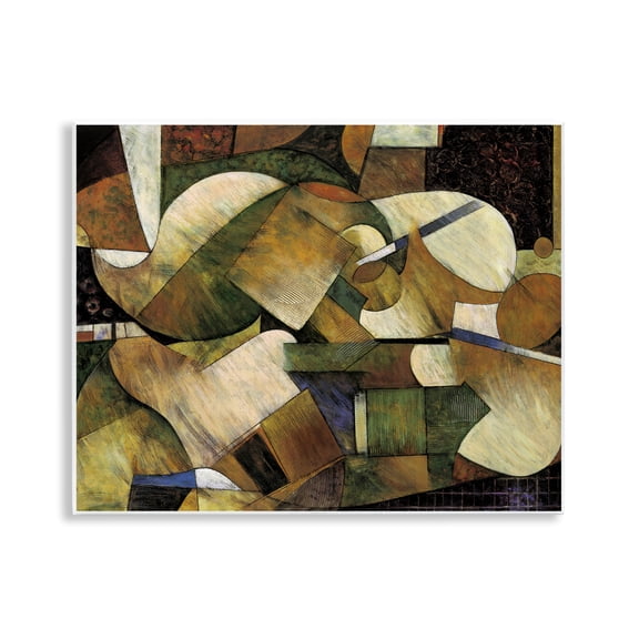 Stupell Industries Expressive Geometric Abstraction Abstract Painting Unframed Art Print Wall Art, 14 x 11