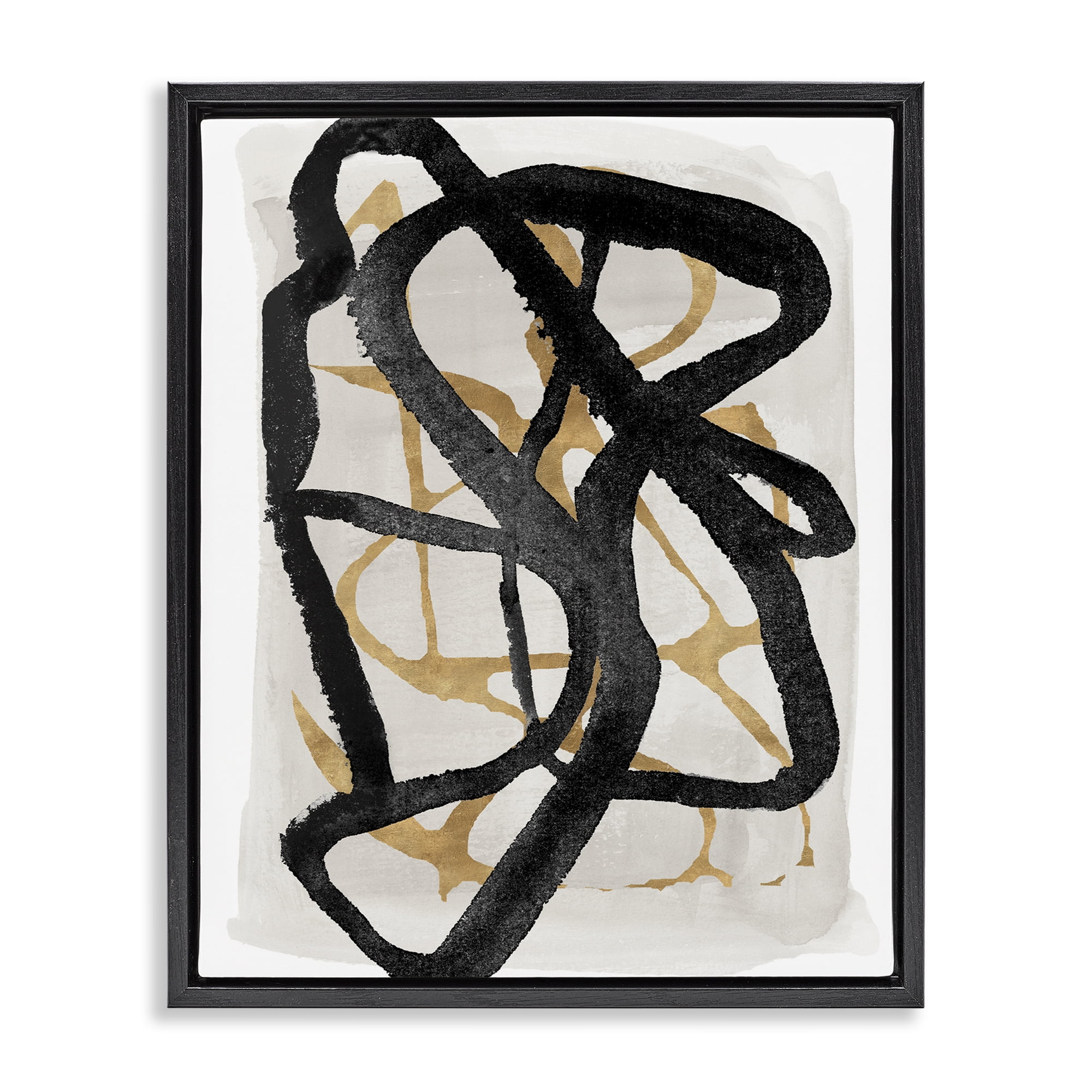 Stupell Industries Expressive Hindsight in Black Black Framed Floater Canvas Wall Art, design by Lucille Price