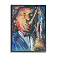 thumbnail image 1 of Stupell Industries Expressive Jazz Saxophone Contemporary Musician Portrait Beauty & Fashion Painting Black Framed Art Print Wall Art, 11 x 14, 1 of 7